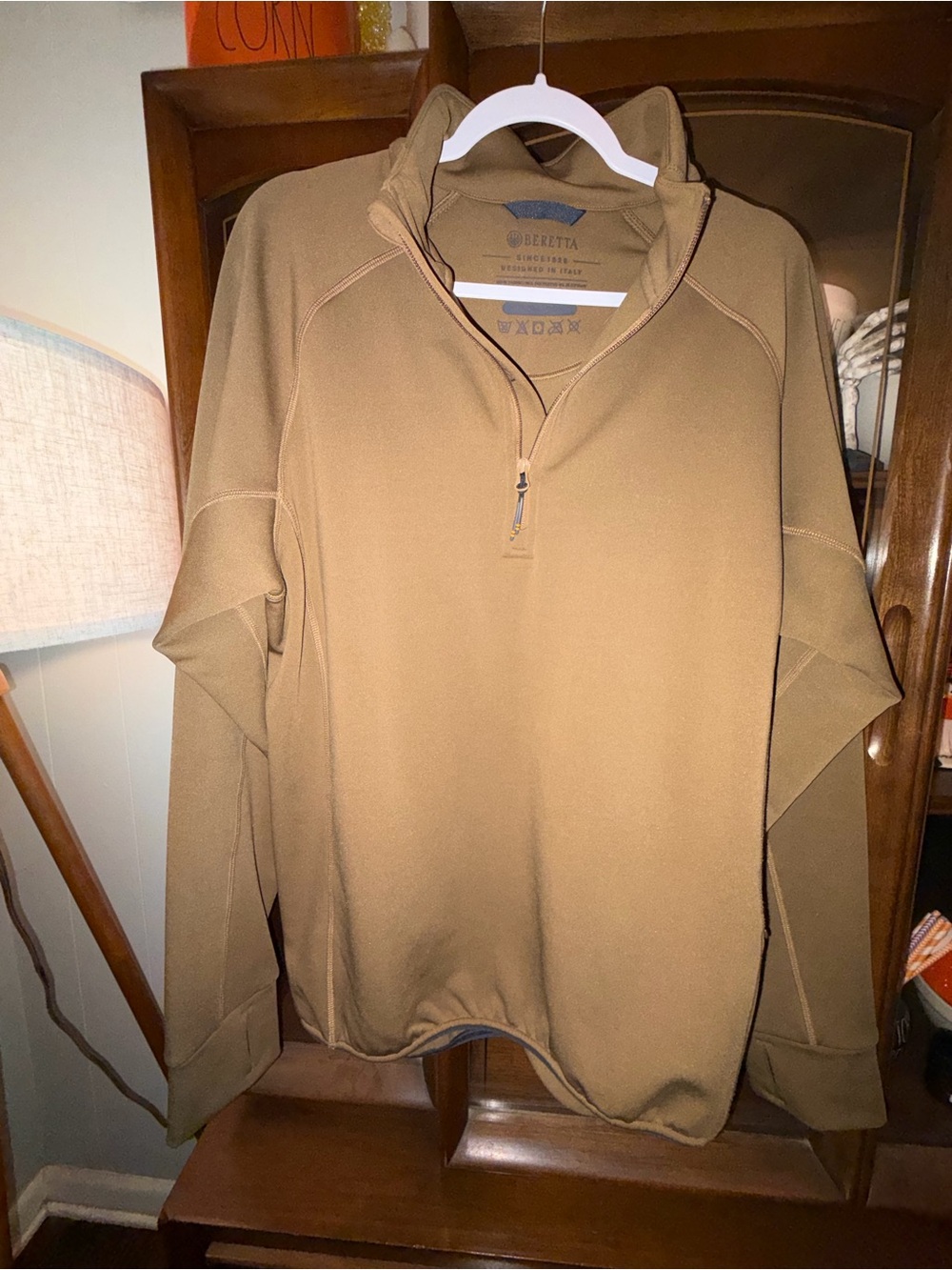 Beretta Men’s Quarter-Zip Pullover Sweater - Brown